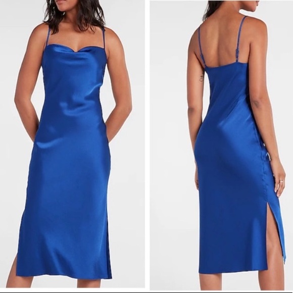 Shinestar Dresses & Skirts - Shinestar Satin Split Hem Cami
Dress Royal Blue